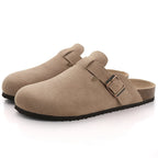 Cork Suede Mules Slippers for Women Fashion Men Clogs Shoes Classic Cork Antislip Outdoor Slippers with Arch Support