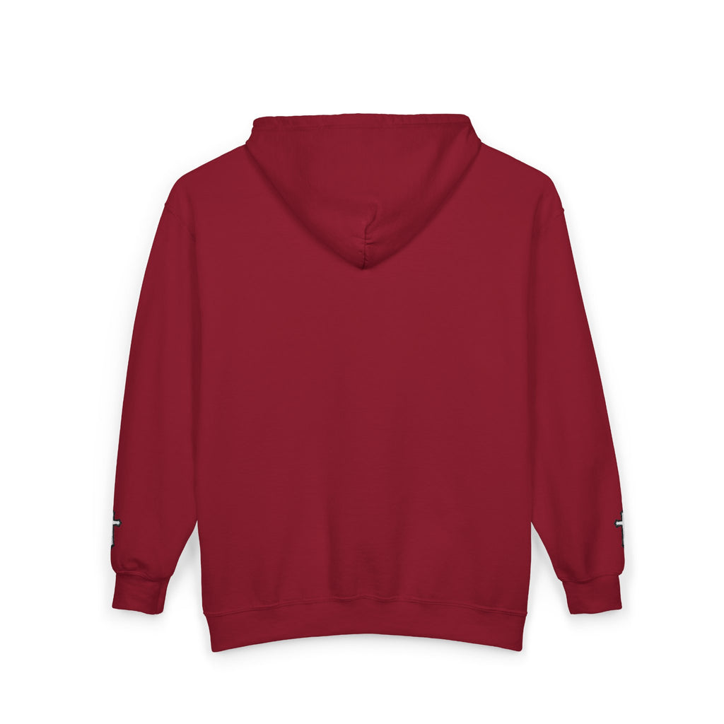 Initial J Monogram Zip Hoodie - Minimal White Full-Zip Sweatshirt
