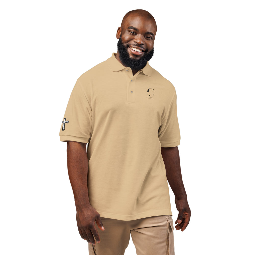 Embroidered Minimalist Polo Shirt — Subtle Logo & Sleeve Graphics