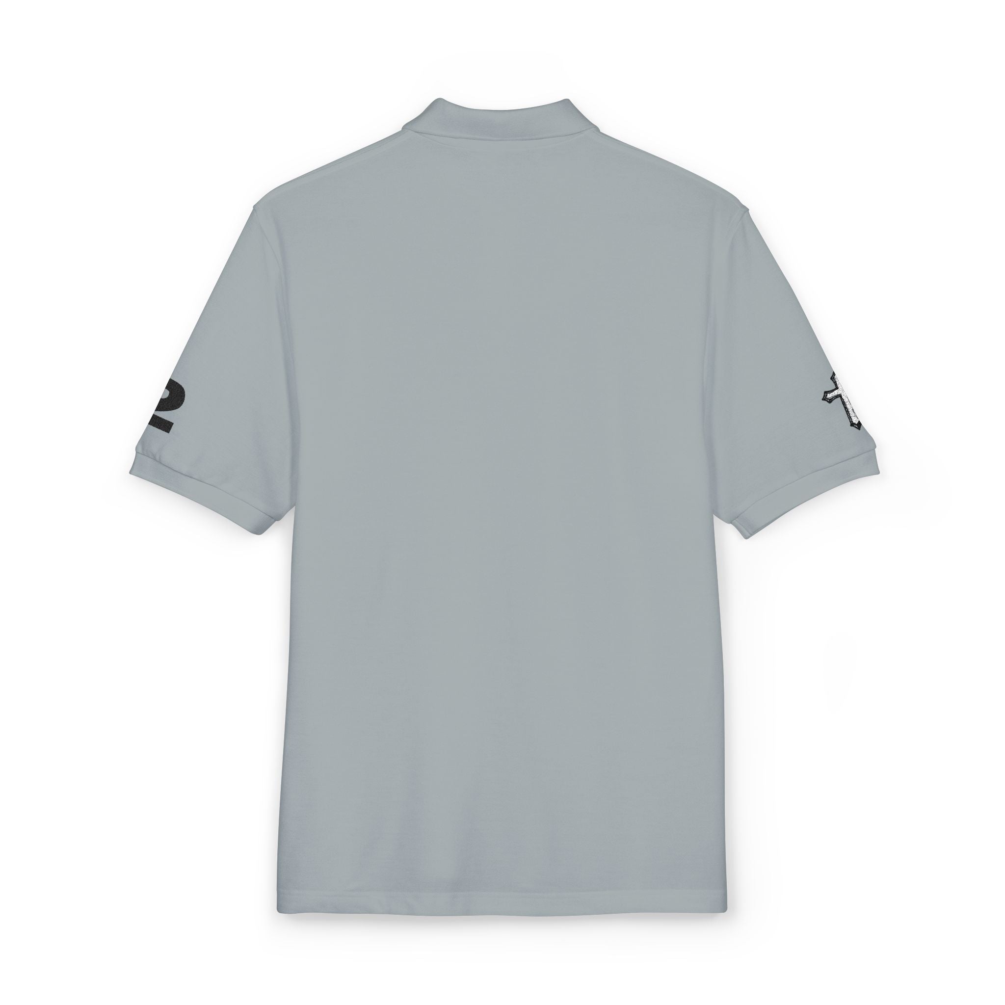 Embroidered Minimalist Polo Shirt — Subtle Logo & Sleeve Graphics