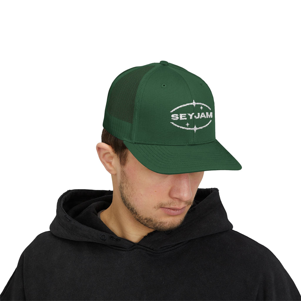 SEYJAM Embroidered Vintage Mesh Snapback Hat