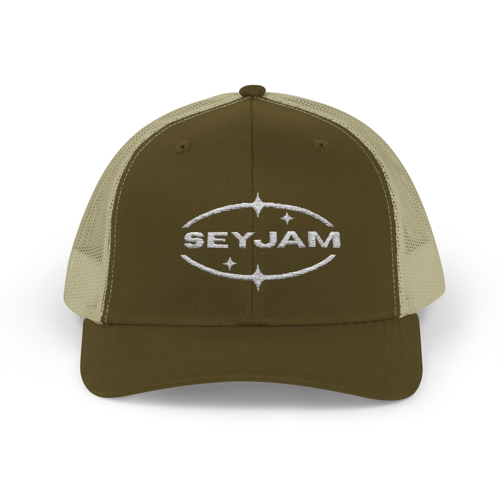 SEYJAM Embroidered Vintage Mesh Snapback Hat