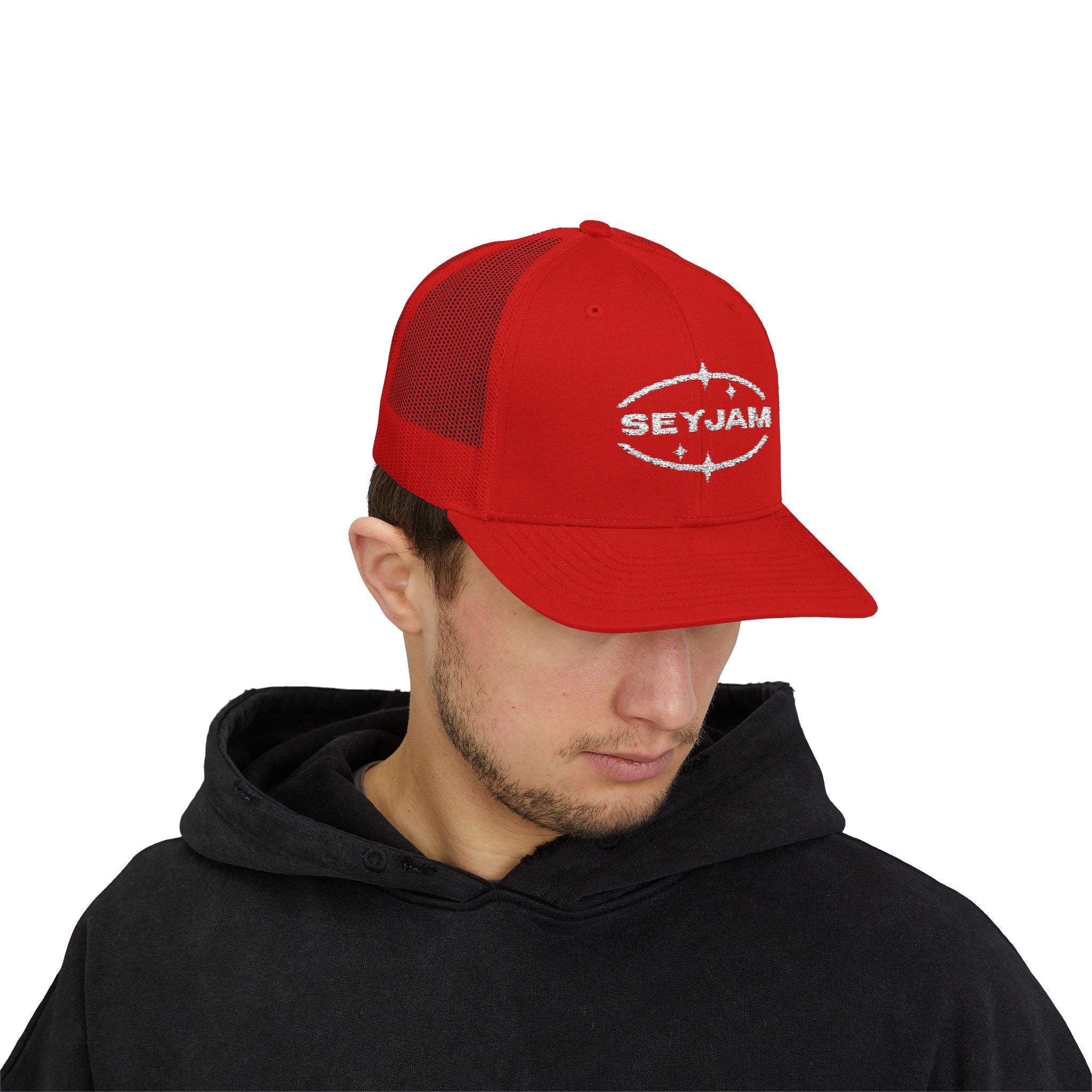 SEYJAM Embroidered Vintage Mesh Snapback Hat