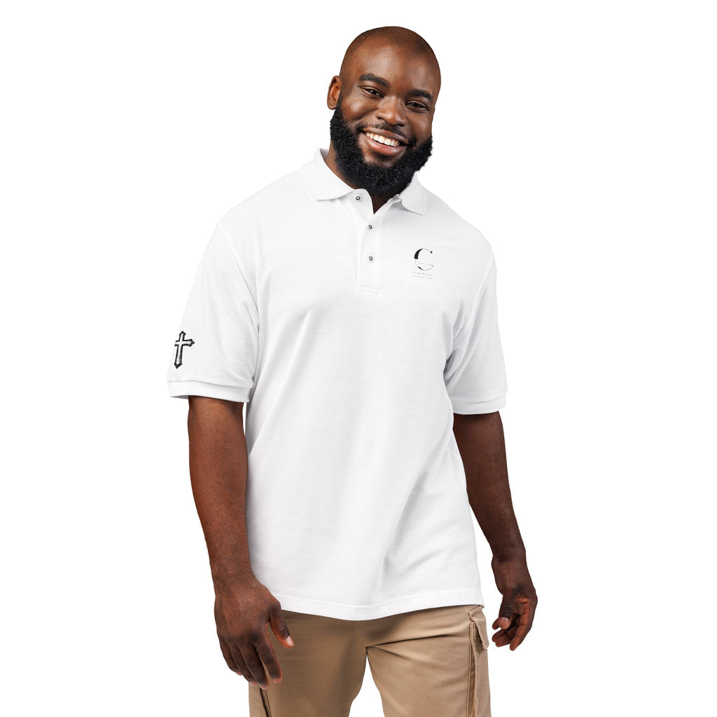 Embroidered Minimalist Polo Shirt — Subtle Logo & Sleeve Graphics
