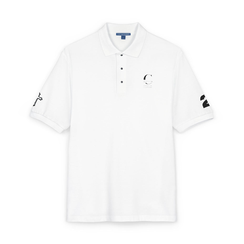Embroidered Minimalist Polo Shirt — Subtle Logo & Sleeve Graphics
