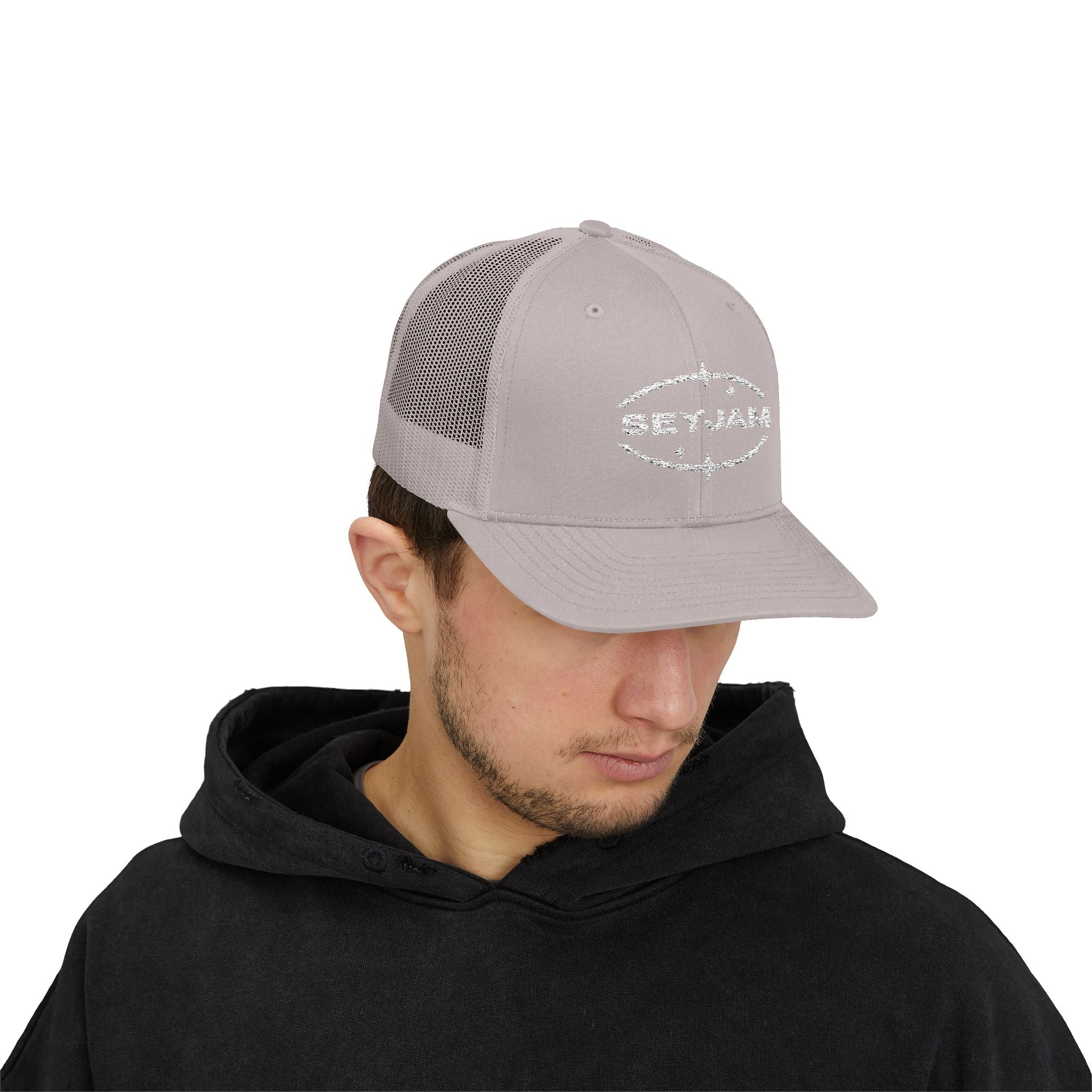 SEYJAM Embroidered Vintage Mesh Snapback Hat