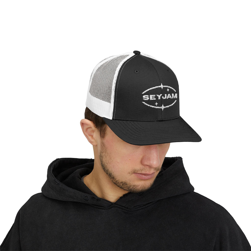SEYJAM Embroidered Vintage Mesh Snapback Hat