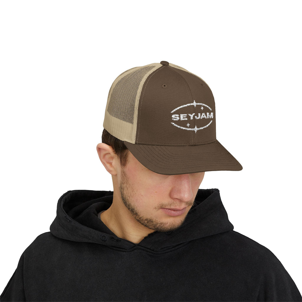 SEYJAM Embroidered Vintage Mesh Snapback Hat