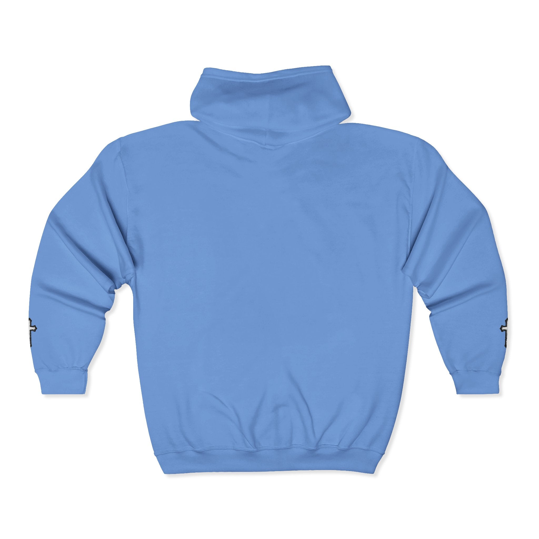 Initial J Monogram Zip Hoodie - Minimal White Full-Zip Sweatshirt