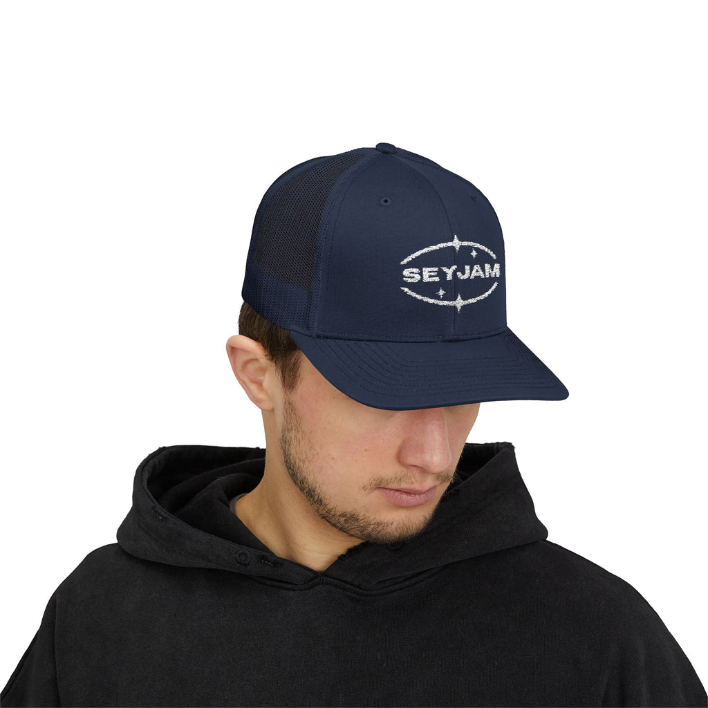SEYJAM Embroidered Vintage Mesh Snapback Hat