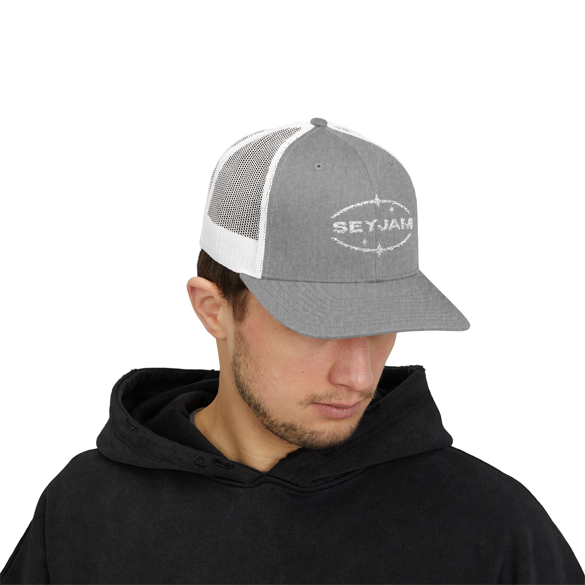 SEYJAM Embroidered Vintage Mesh Snapback Hat