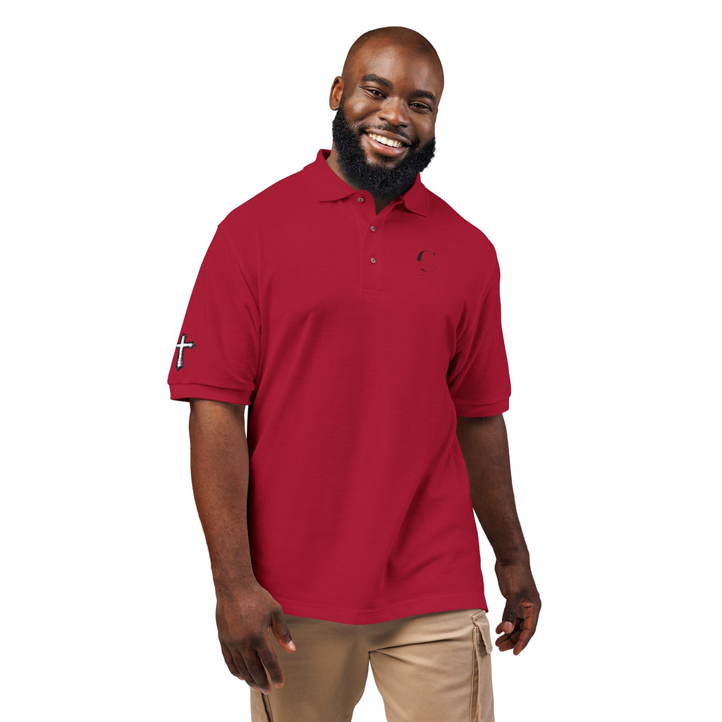 Embroidered Minimalist Polo Shirt — Subtle Logo & Sleeve Graphics