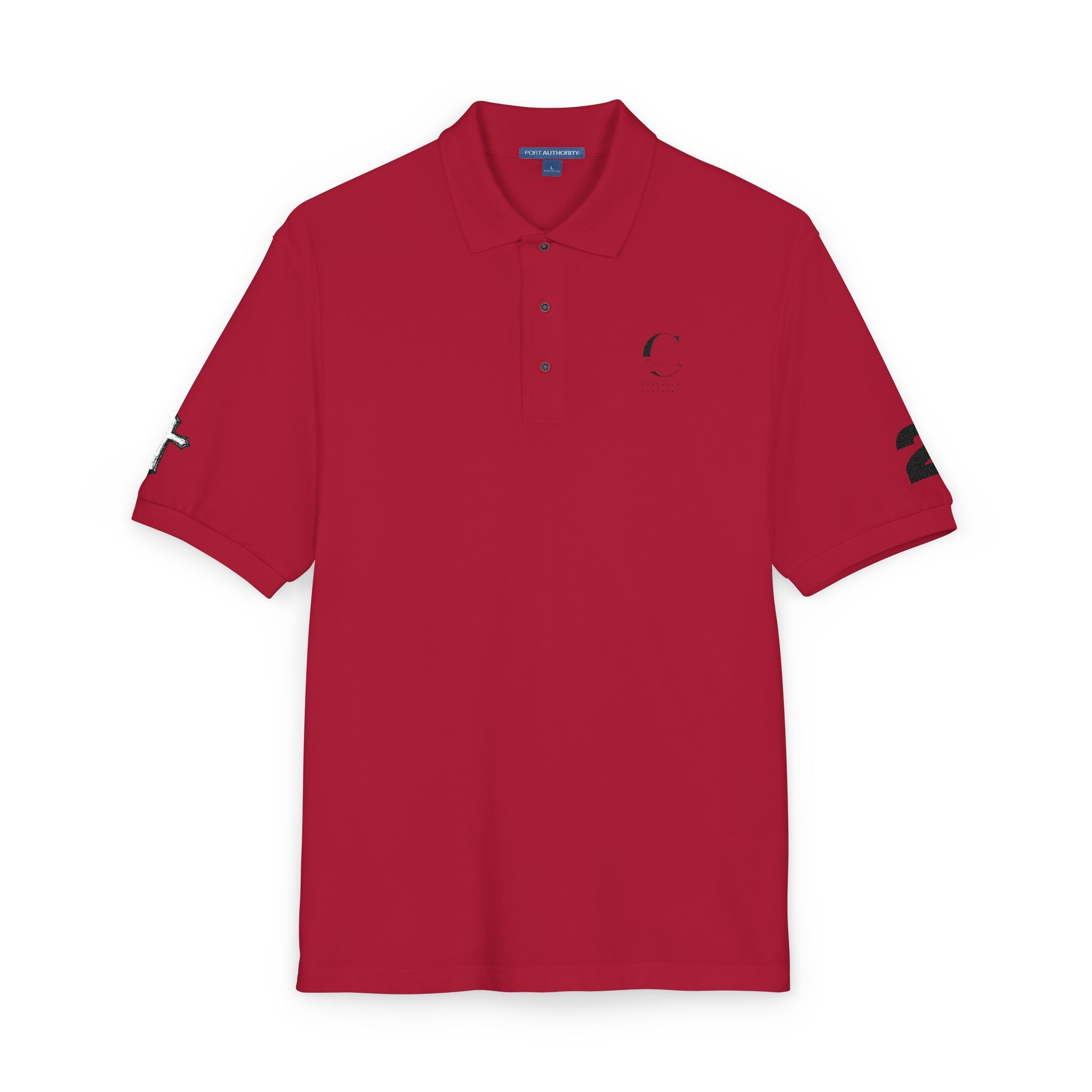 Embroidered Minimalist Polo Shirt — Subtle Logo & Sleeve Graphics