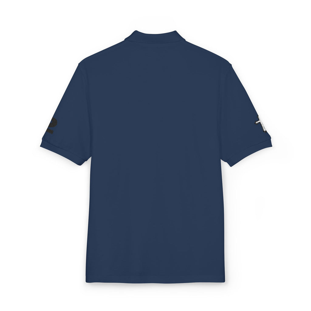 Embroidered Minimalist Polo Shirt — Subtle Logo & Sleeve Graphics