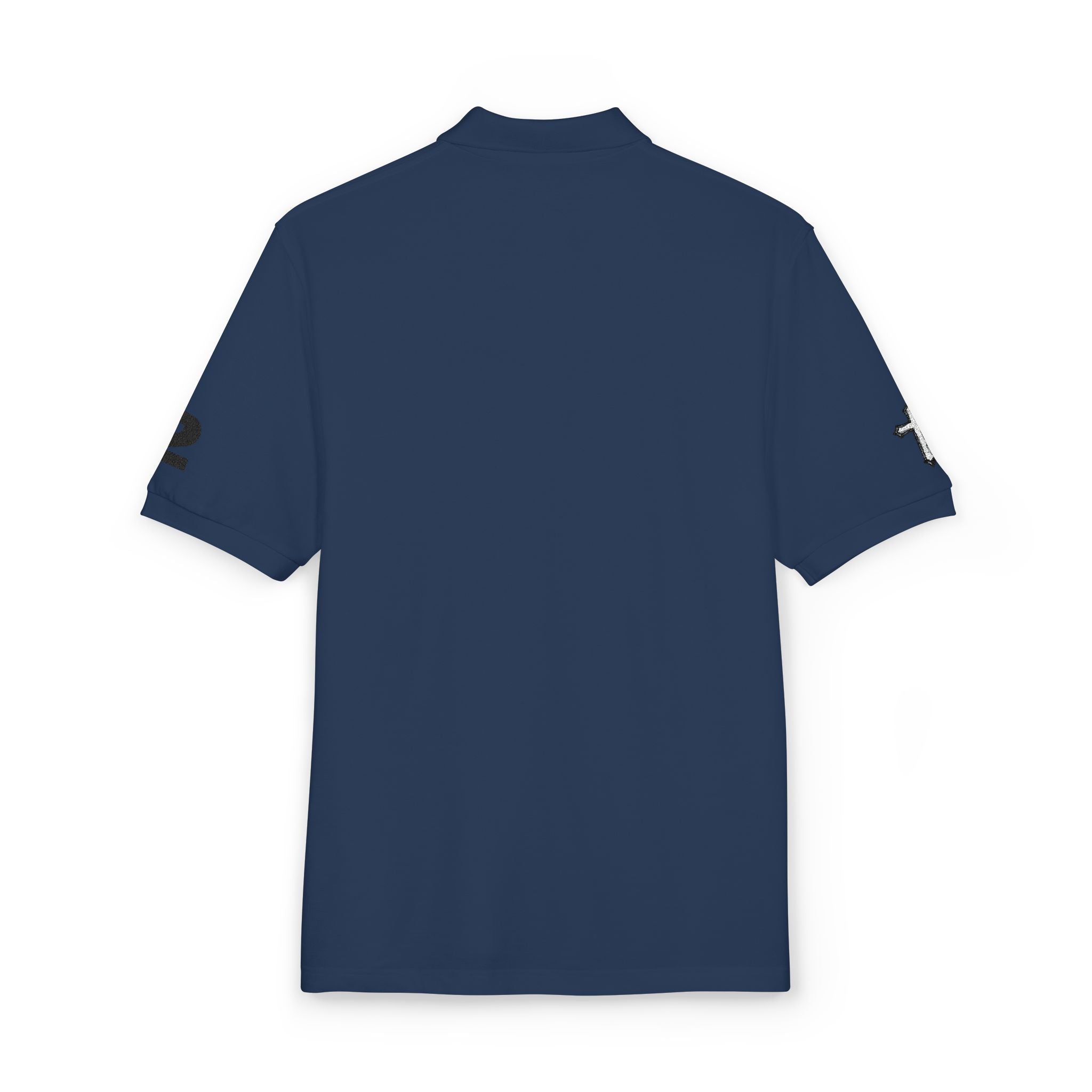 Embroidered Minimalist Polo Shirt — Subtle Logo & Sleeve Graphics
