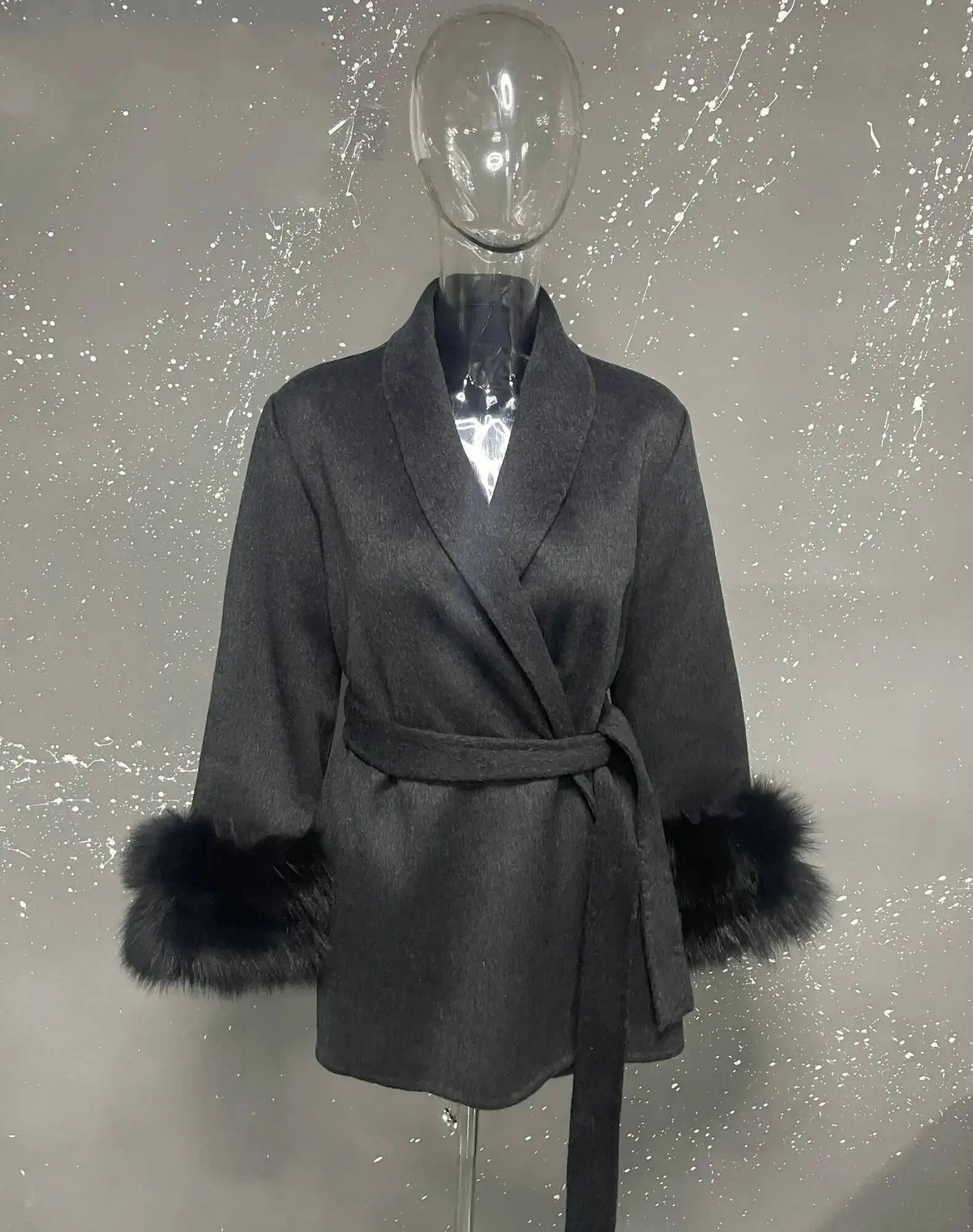 Elegant OL Office Lady Overcoats Fur Patchwork Long Sleeve Woolen Coat Beautiful Women'S Clothing Jacket Autumn 2025 Winter