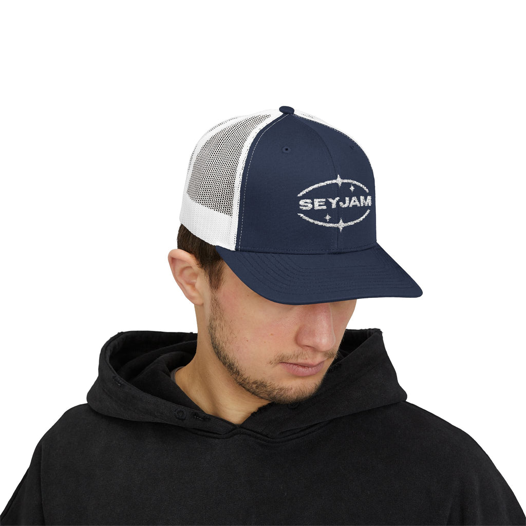 SEYJAM Embroidered Vintage Mesh Snapback Hat
