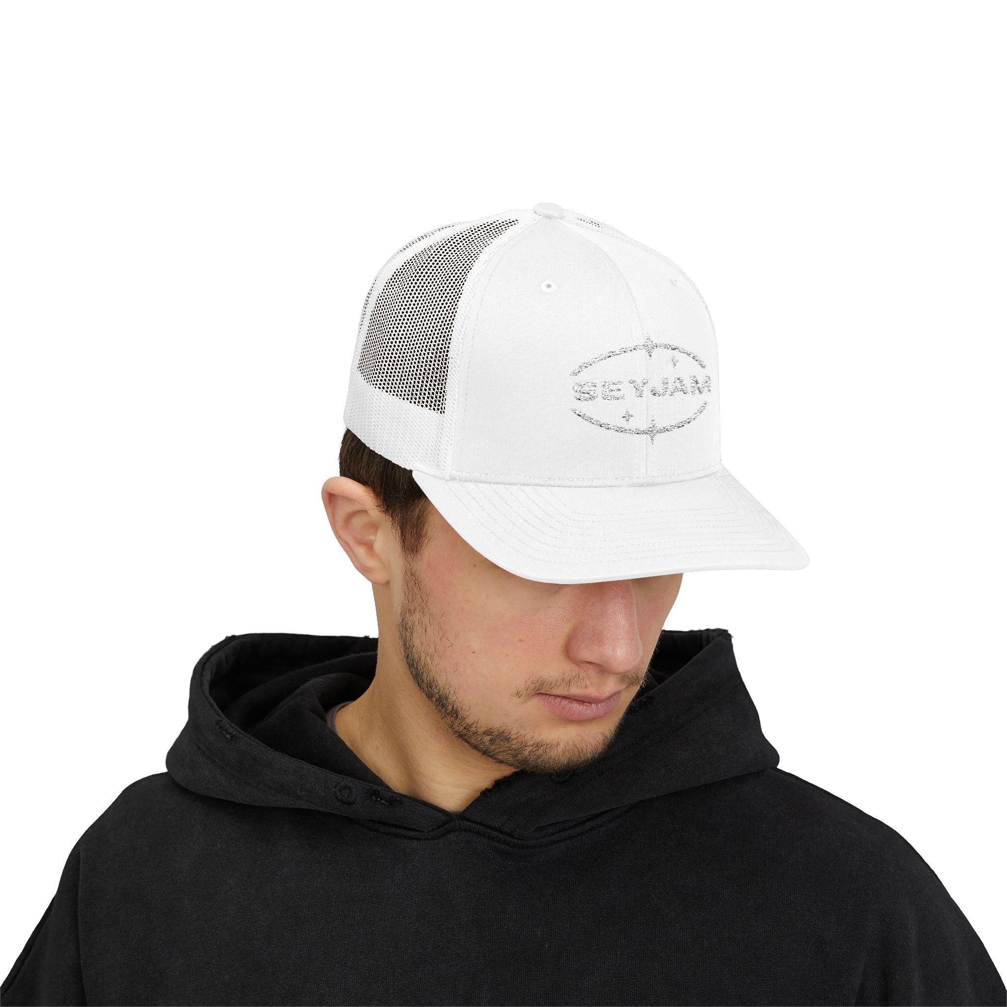 SEYJAM Embroidered Vintage Mesh Snapback Hat