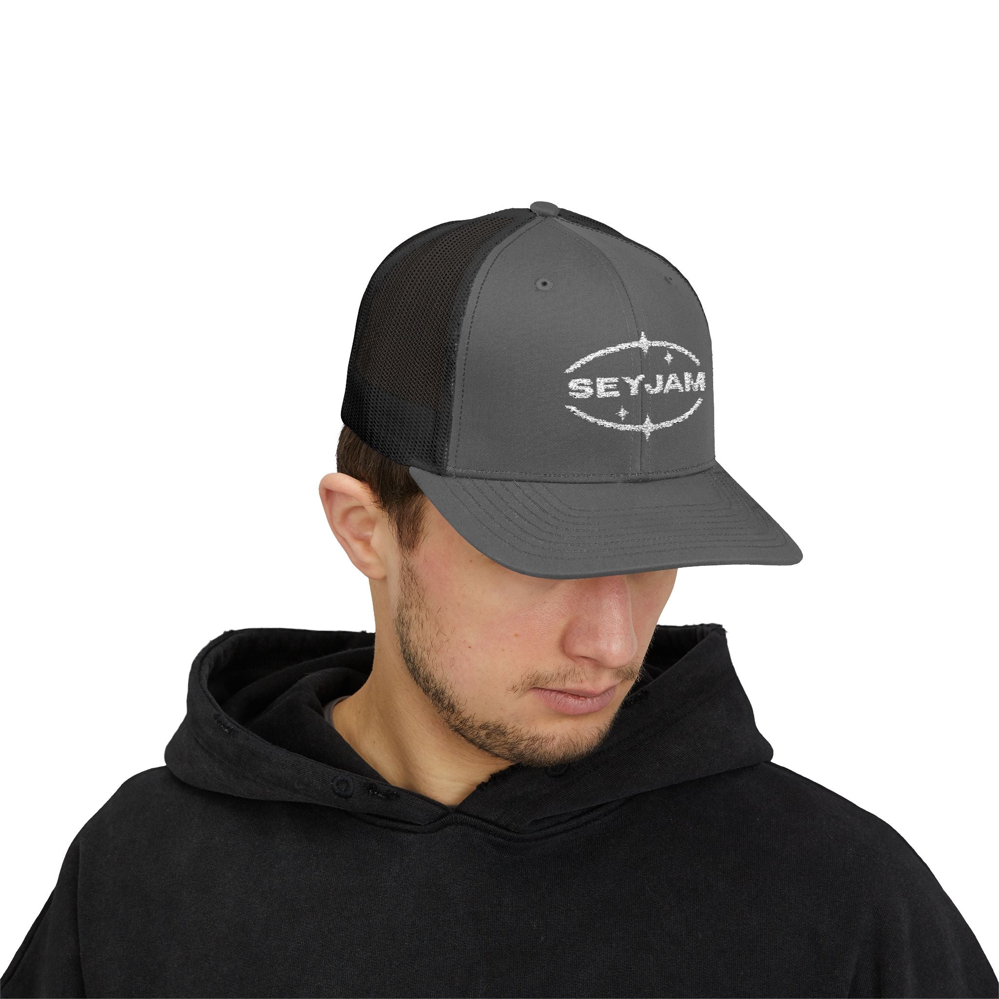 SEYJAM Embroidered Vintage Mesh Snapback Hat