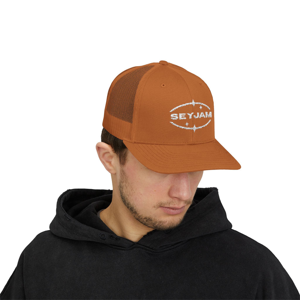 SEYJAM Embroidered Vintage Mesh Snapback Hat