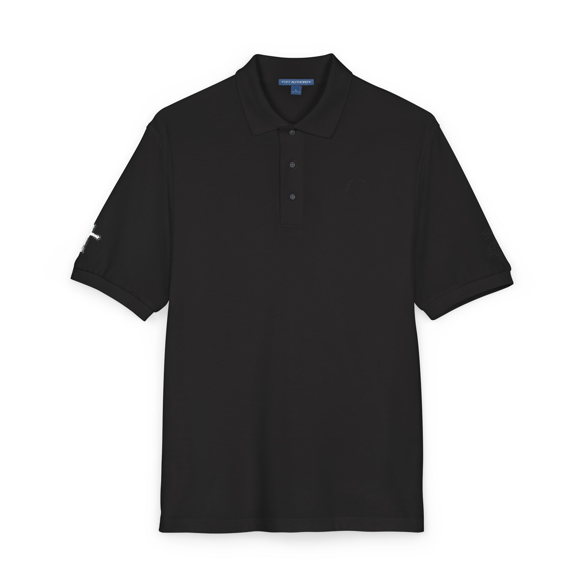 Embroidered Minimalist Polo Shirt — Subtle Logo & Sleeve Graphics