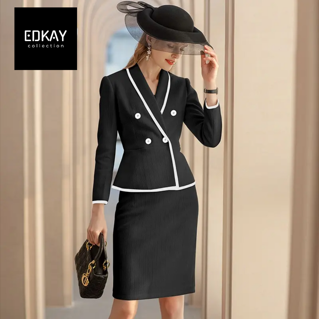 The Chelsea Contrast Trim Skirt Suit