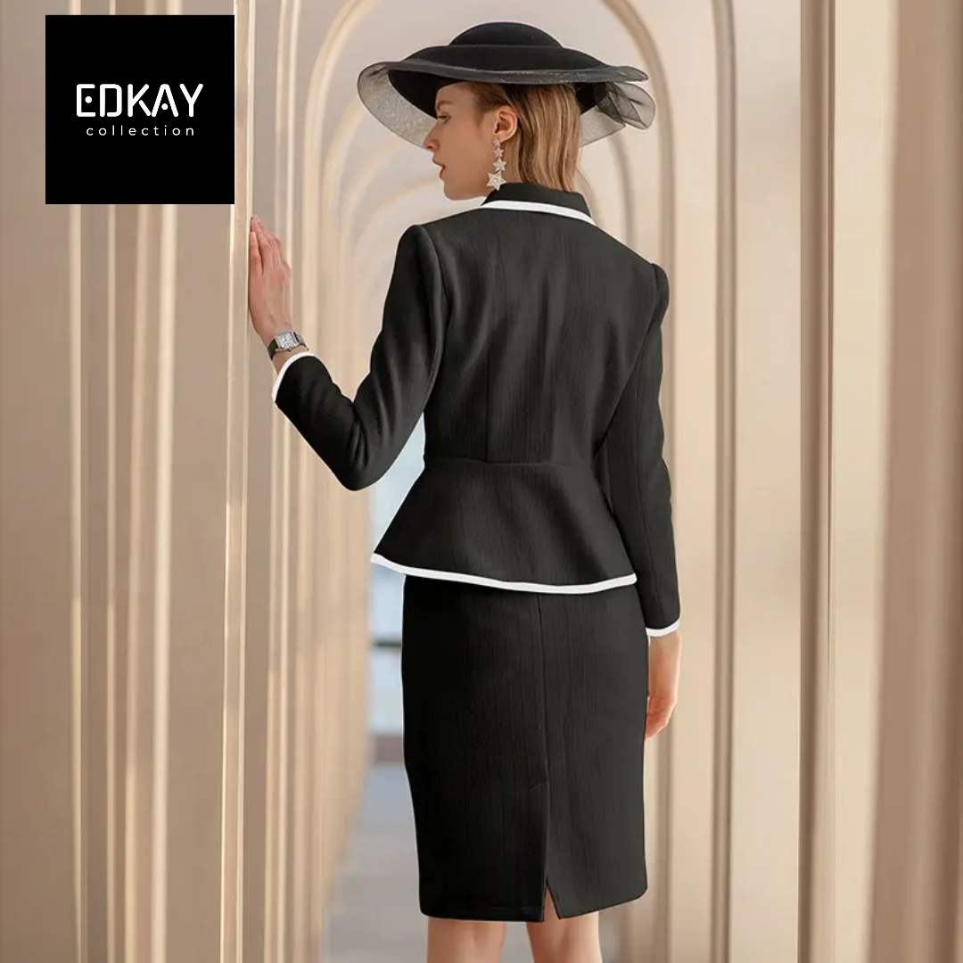 The Chelsea Contrast Trim Skirt Suit