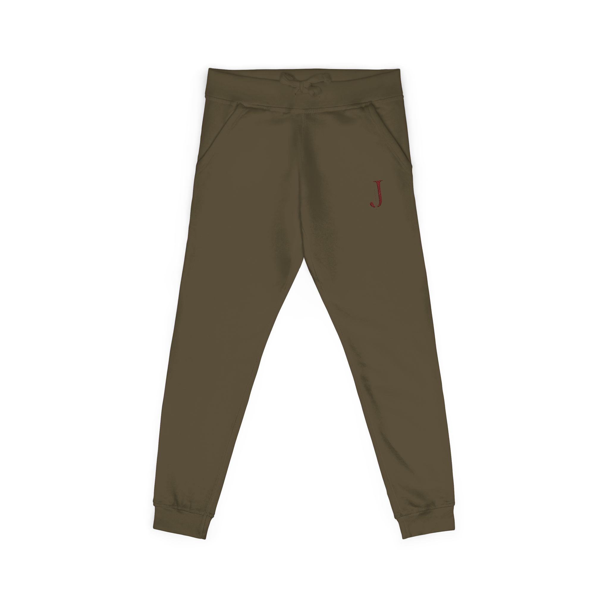 Embroidered Initial 'J' Fleece Sweatpants — Cozy Personalized Joggers