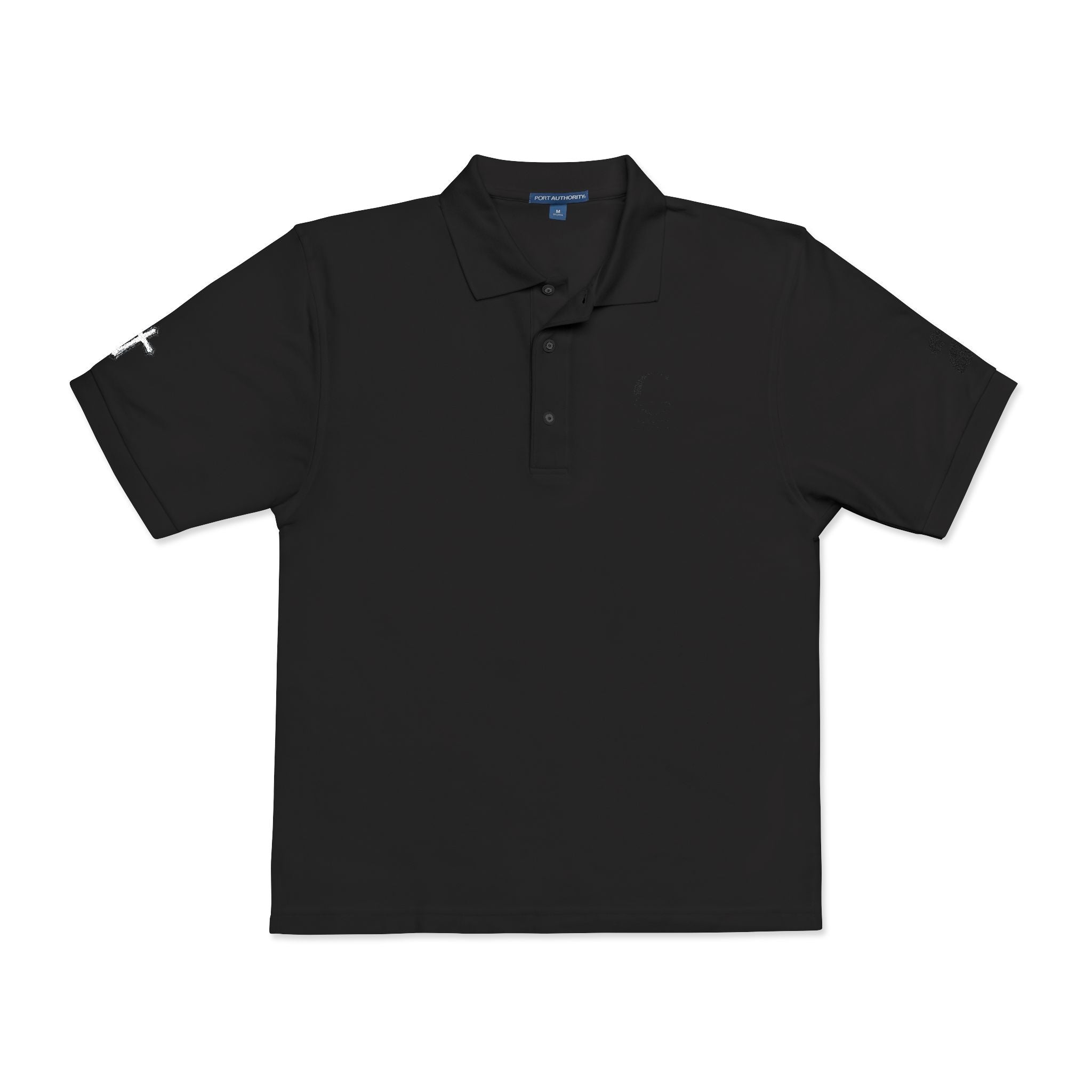 Embroidered Minimalist Polo Shirt — Subtle Logo & Sleeve Graphics