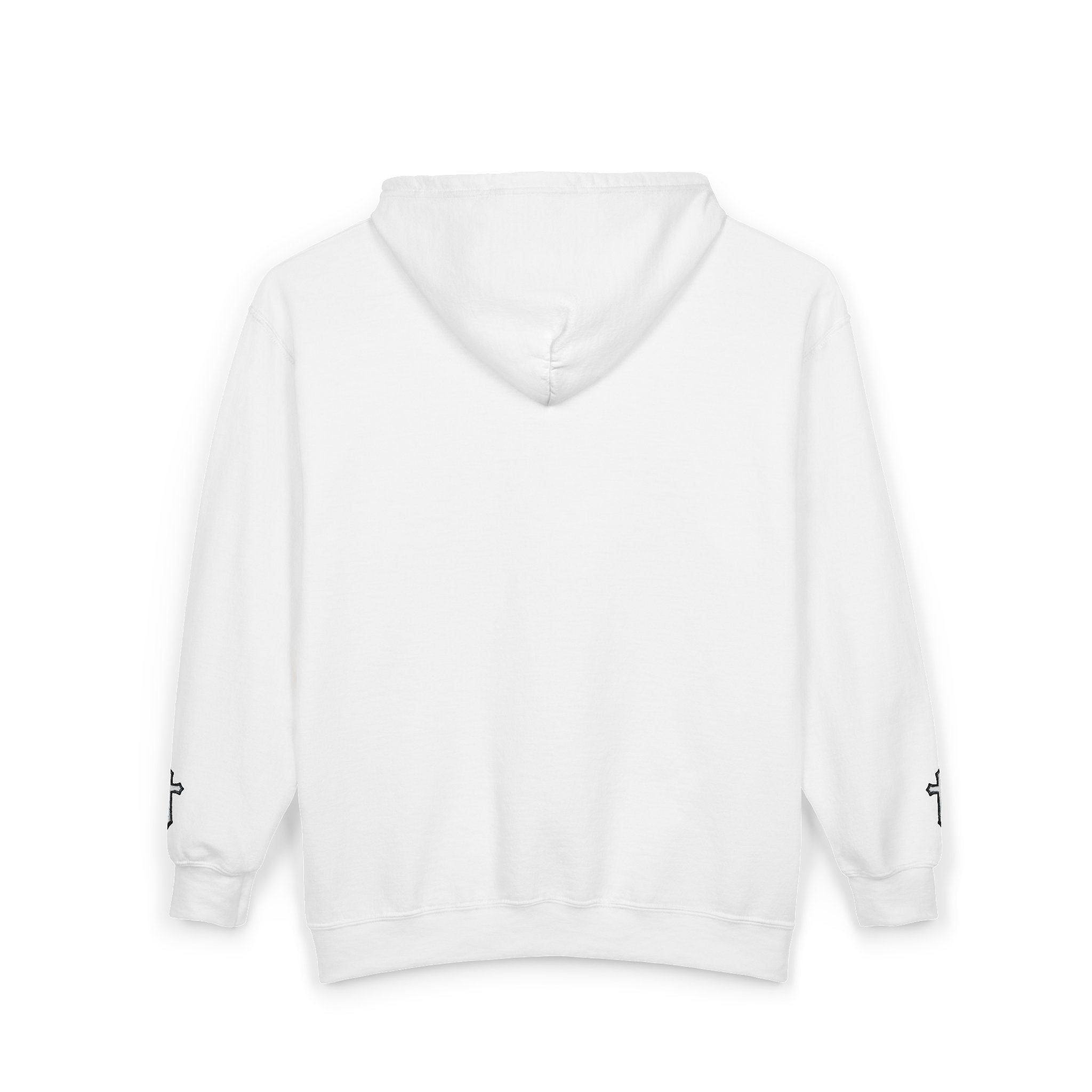 Initial J Monogram Zip Hoodie - Minimal White Full-Zip Sweatshirt
