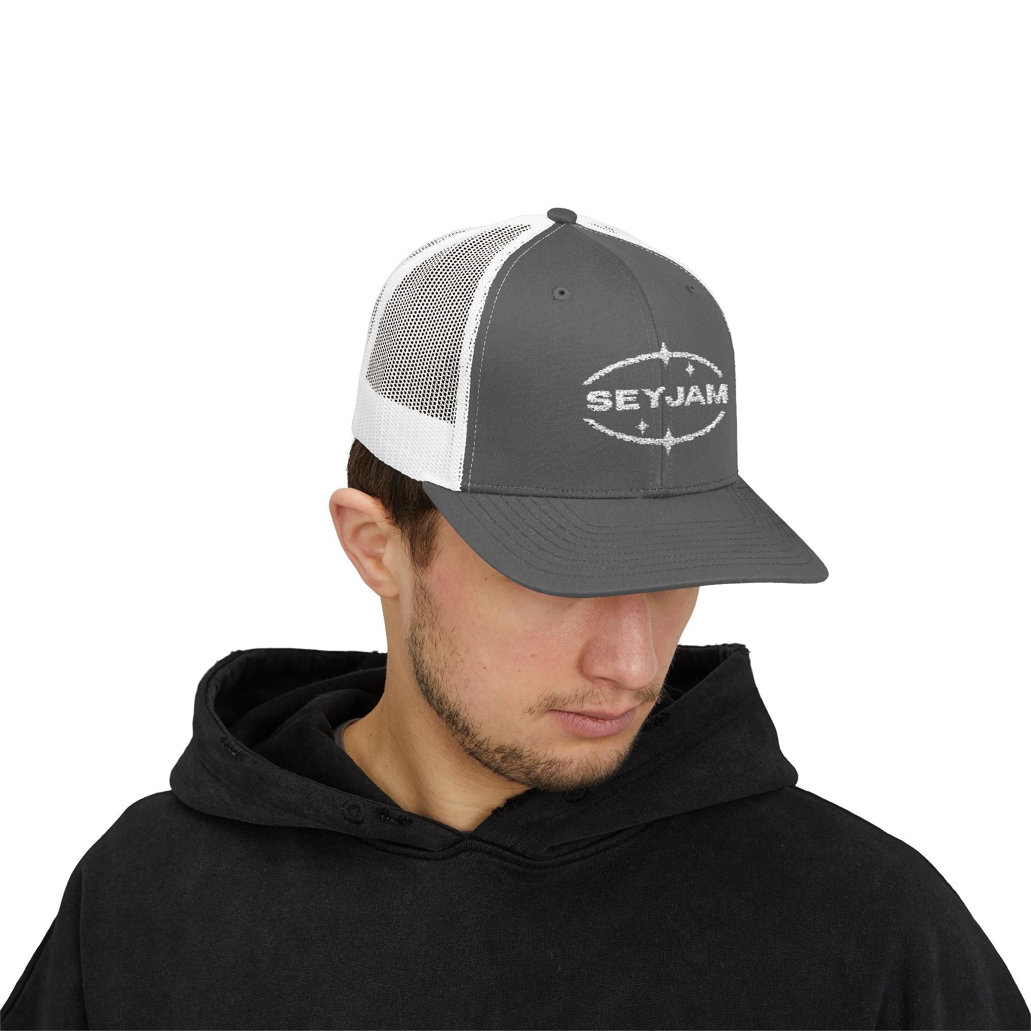 SEYJAM Embroidered Vintage Mesh Snapback Hat