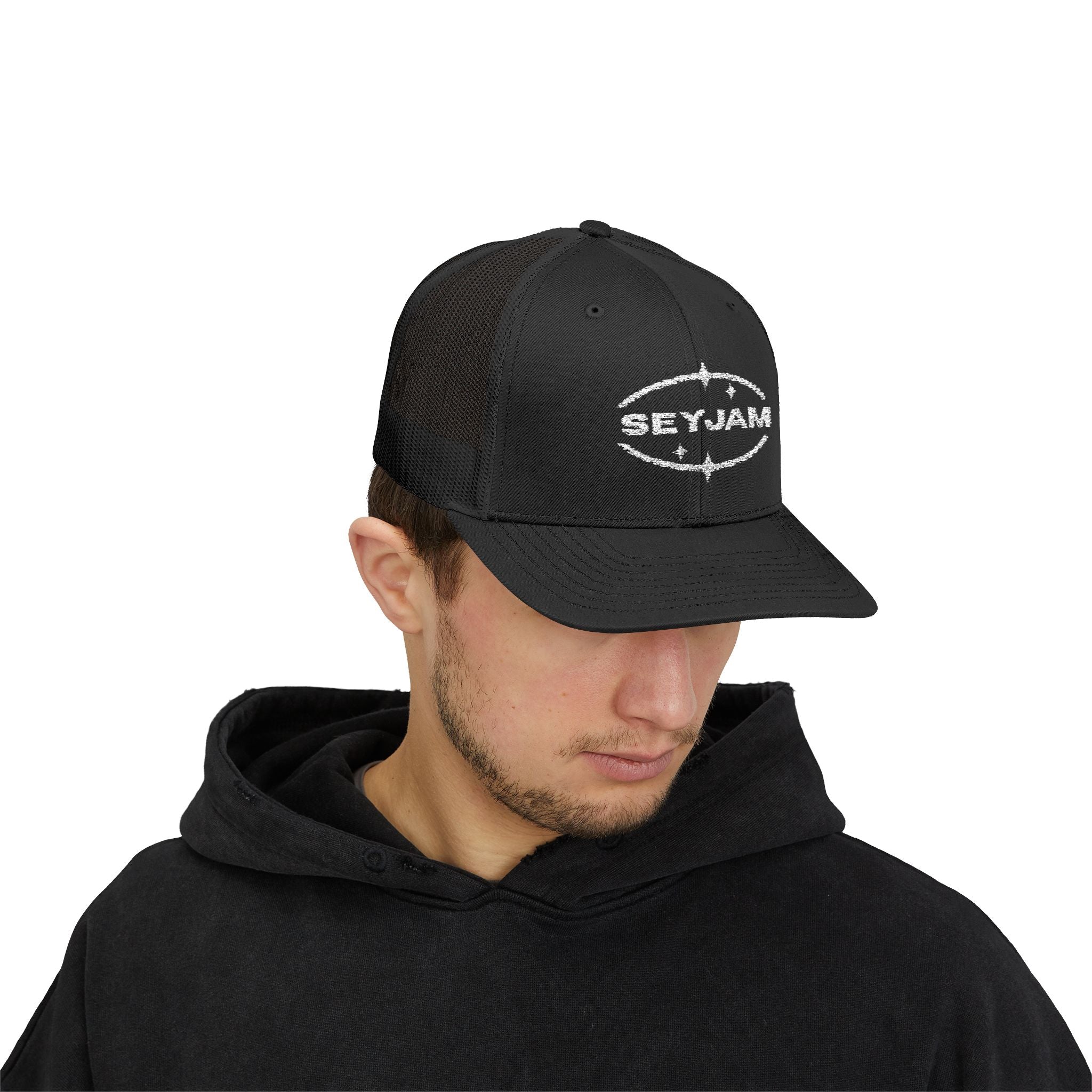 SEYJAM Embroidered Vintage Mesh Snapback Hat