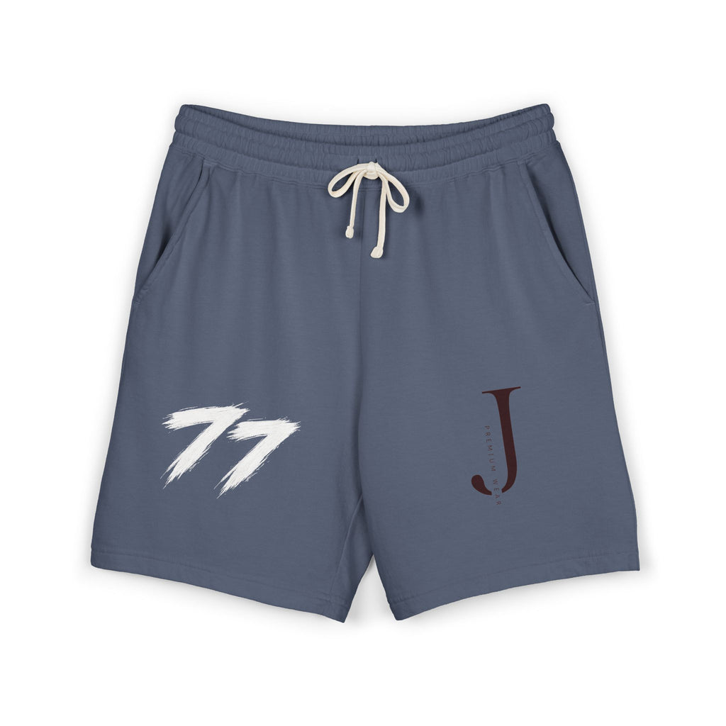 Embroidered Initial 'J' Fleece Shorts with Cross Graphic — Lightweight Sweat Shorts