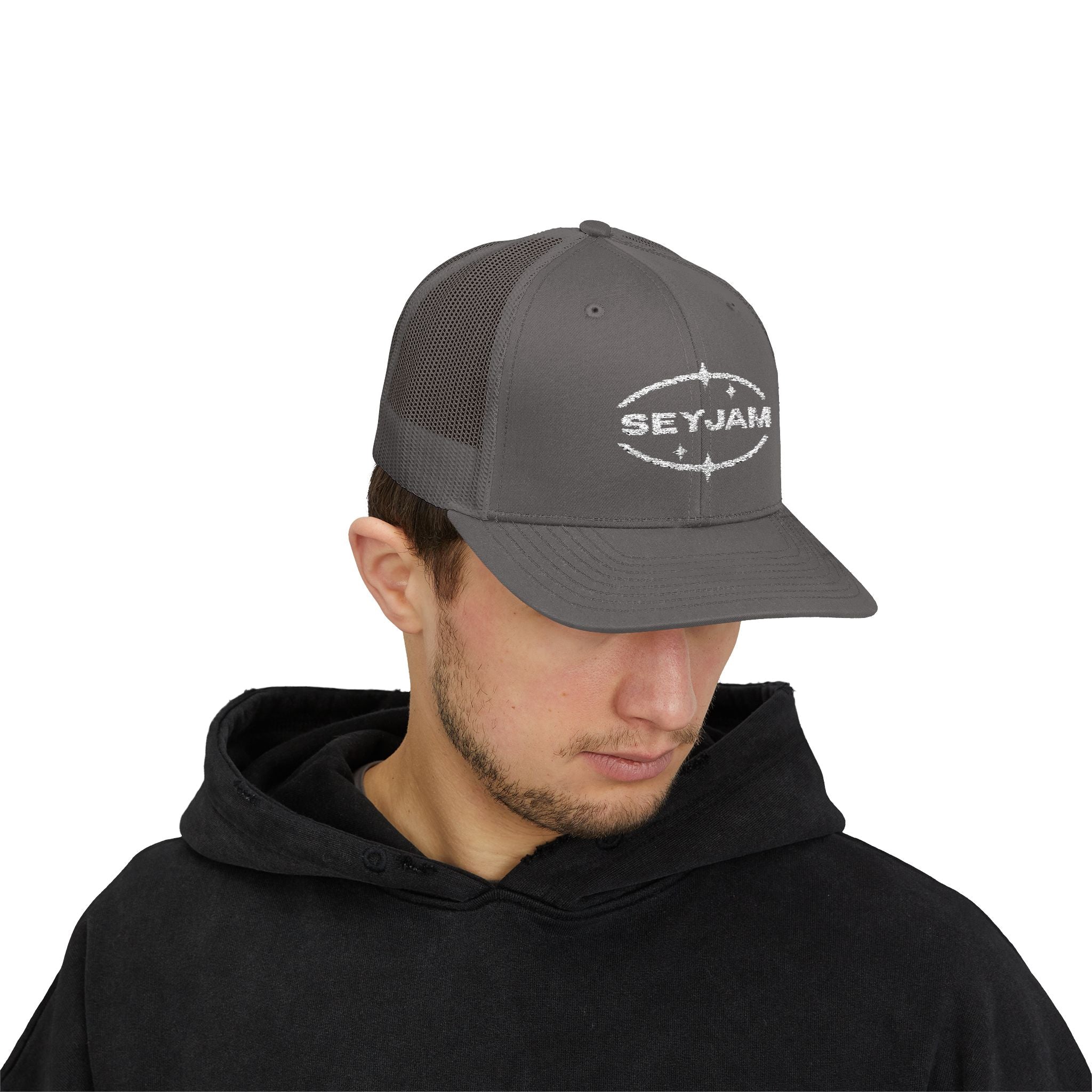 SEYJAM Embroidered Vintage Mesh Snapback Hat