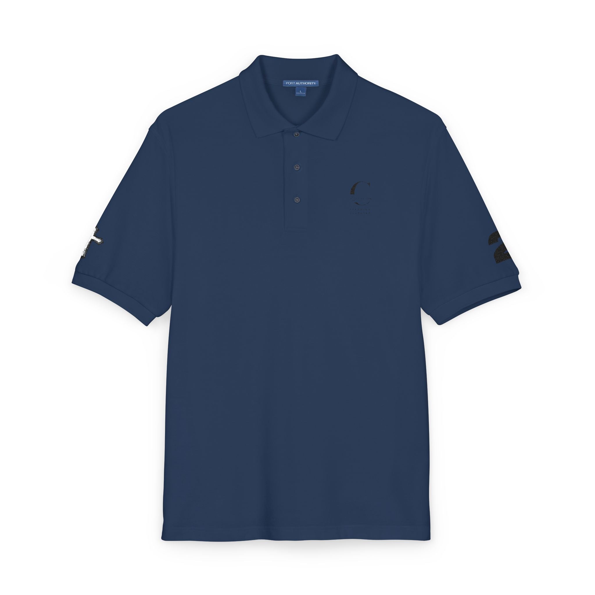 Embroidered Minimalist Polo Shirt — Subtle Logo & Sleeve Graphics
