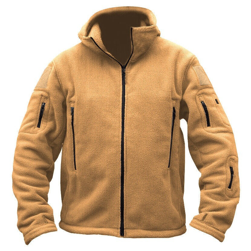 Men Casual Coat Tactical Recon Fleece Jacket Full Zip Army Hoodie Combat Hoody