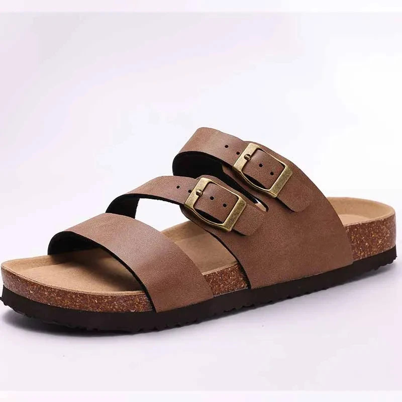 Cork Suede Mules Slippers for Women Fashion Men Clogs Shoes Classic Cork Antislip Outdoor Slippers with Arch Support