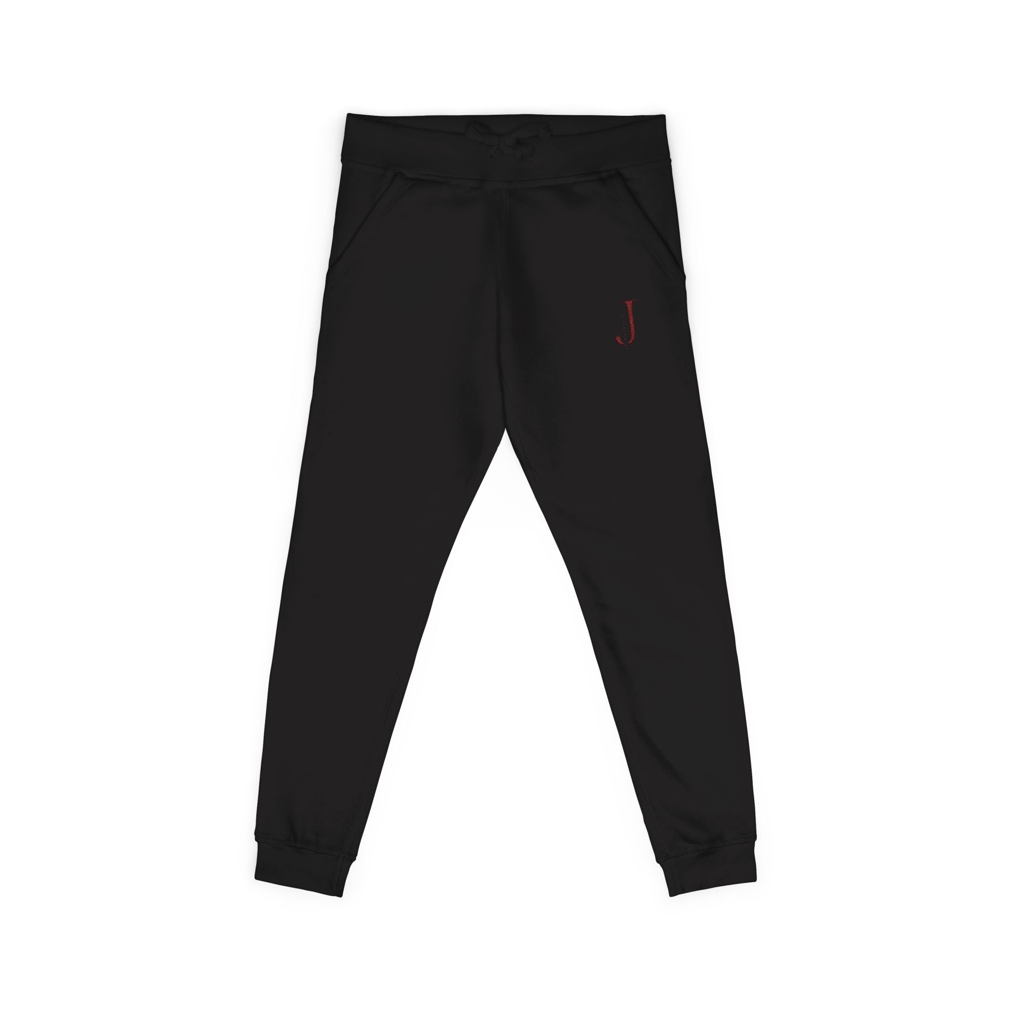 Embroidered Initial 'J' Fleece Sweatpants — Cozy Personalized Joggers
