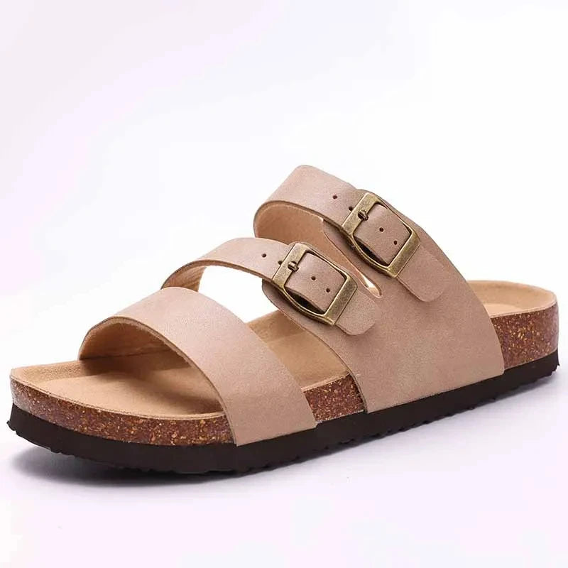 Cork Suede Mules Slippers for Women Fashion Men Clogs Shoes Classic Cork Antislip Outdoor Slippers with Arch Support