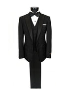 Classic Black 3-Piece Tuxedo – Satin Peak Lapel