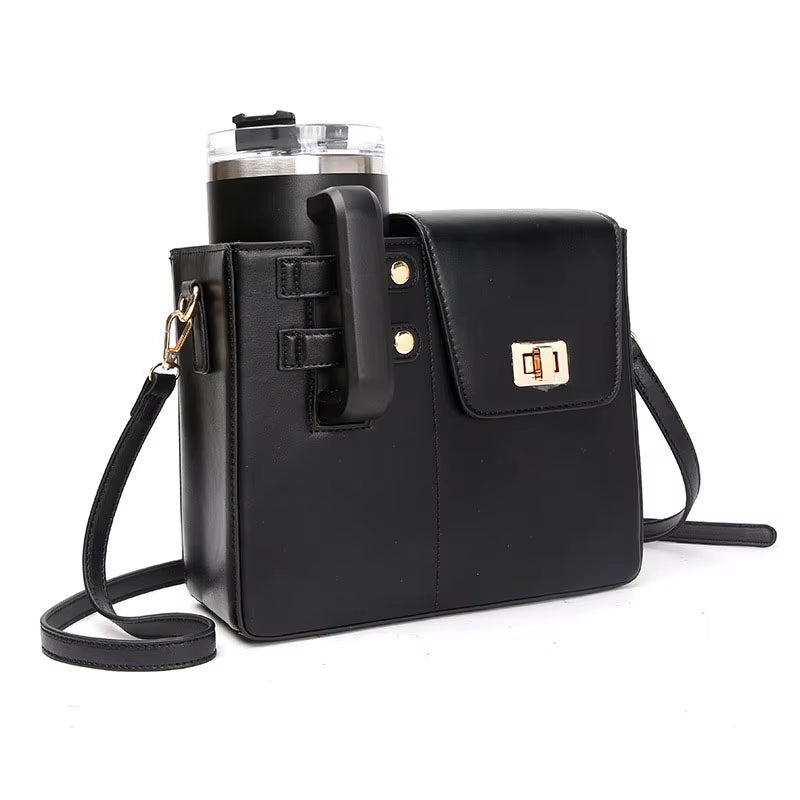 Outdoor Portable Women Crossbody Water Cup Storage Bag with Purse, Multifunctional Crossbody Shoulder Bag Water Bottle Holder
