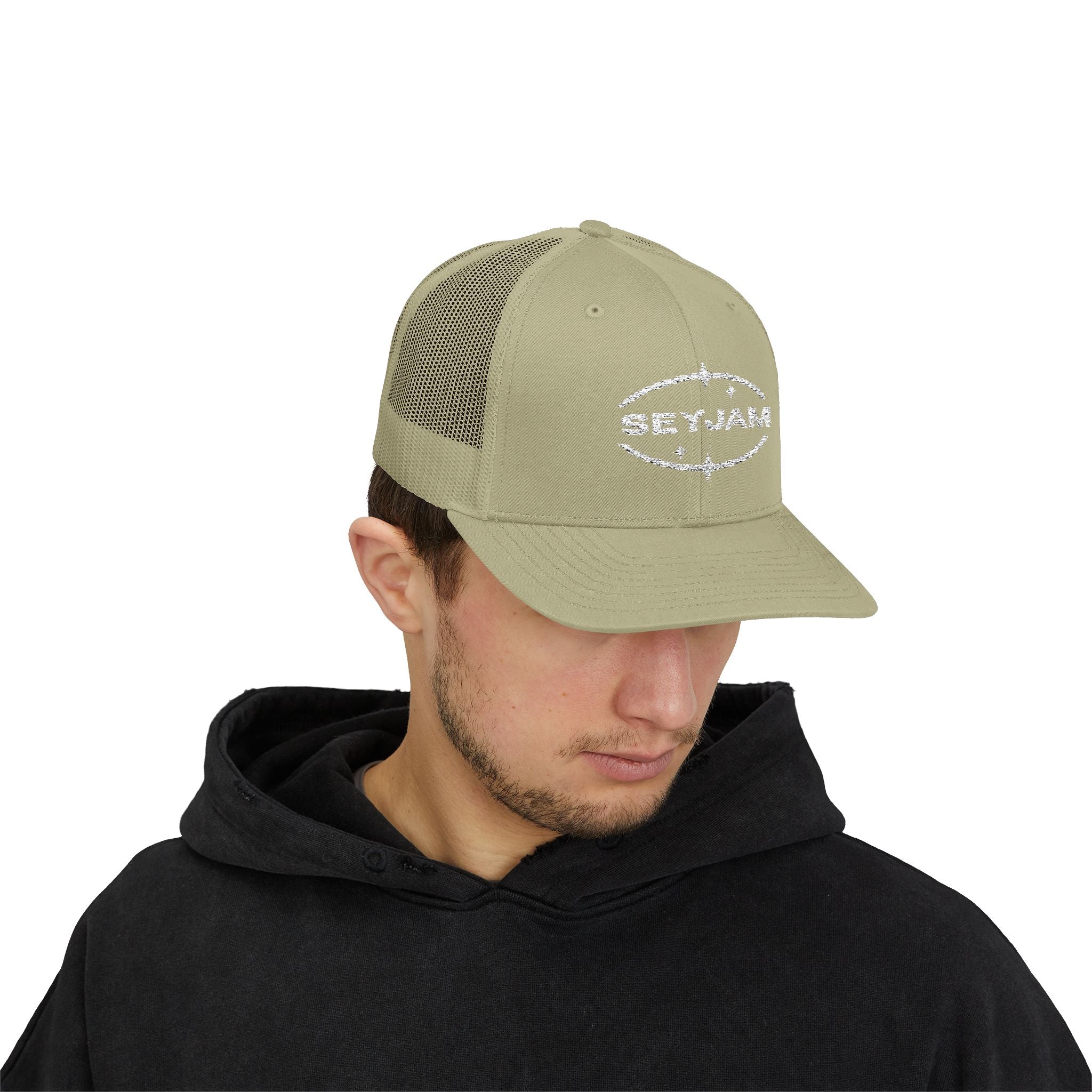 SEYJAM Embroidered Vintage Mesh Snapback Hat