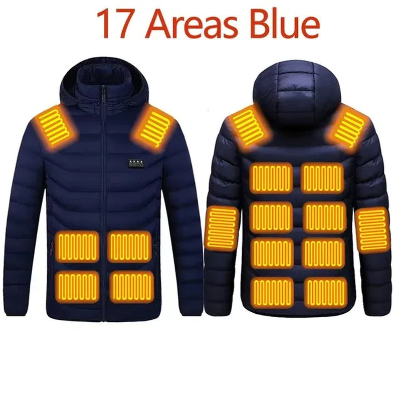 Men Heated Jacket USB Winter Outdoor Electric Heating Male Bobojaco Warm Sprots Thermal Coat Clothing Heatable Men'S Parka