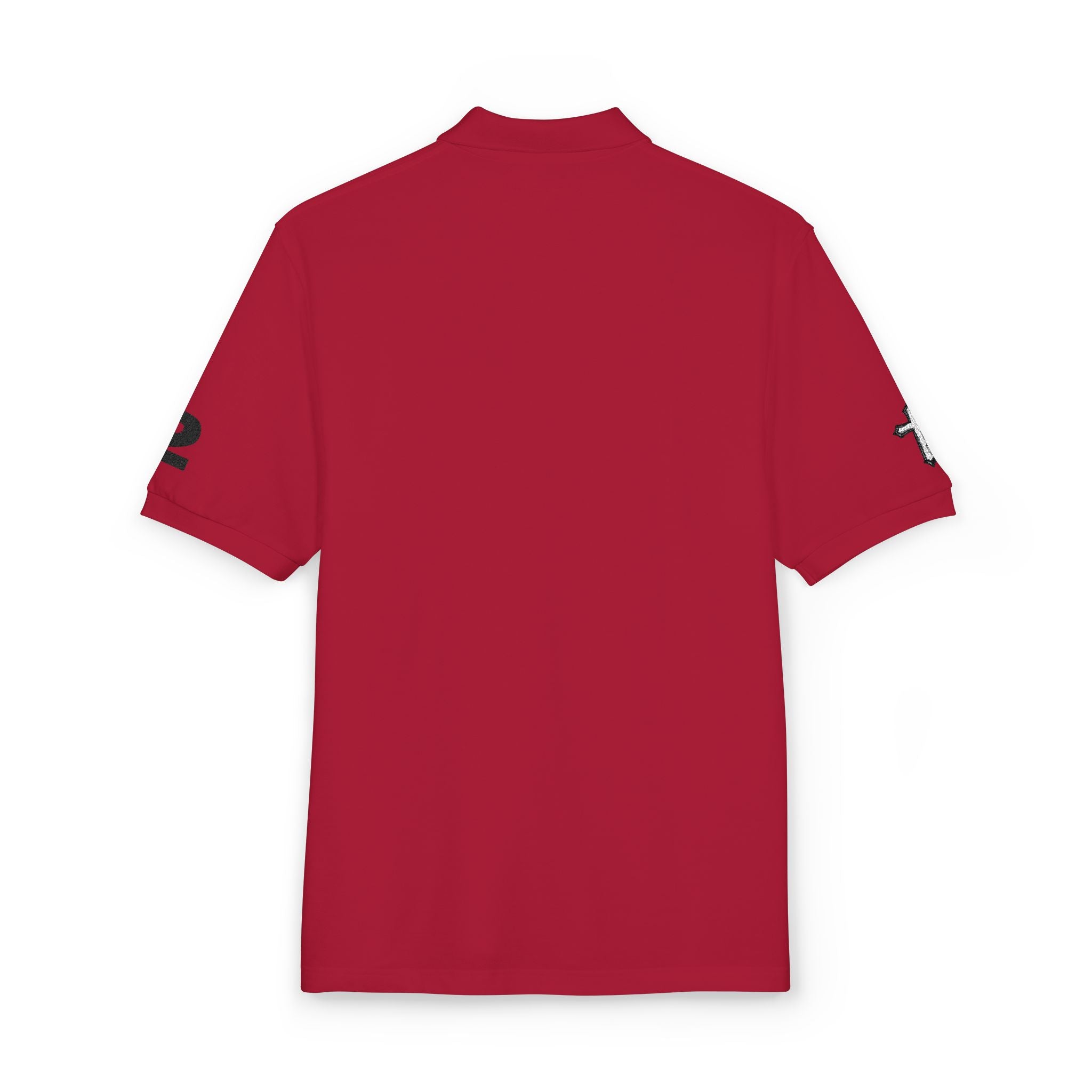 Embroidered Minimalist Polo Shirt — Subtle Logo & Sleeve Graphics