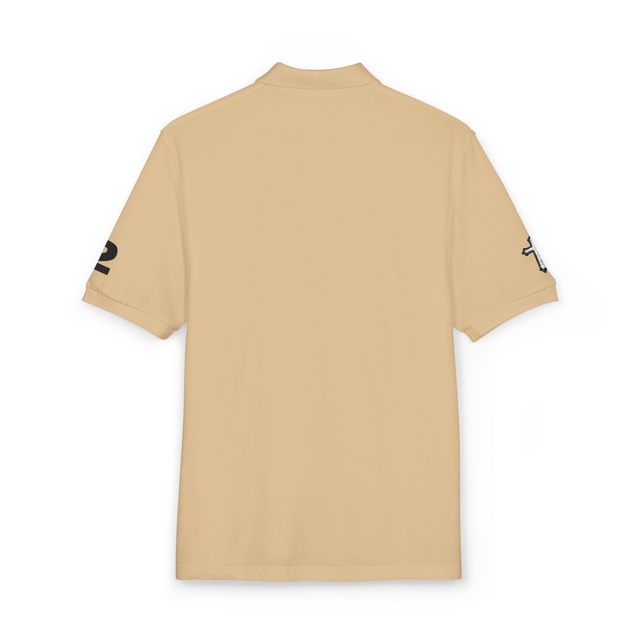Embroidered Minimalist Polo Shirt — Subtle Logo & Sleeve Graphics