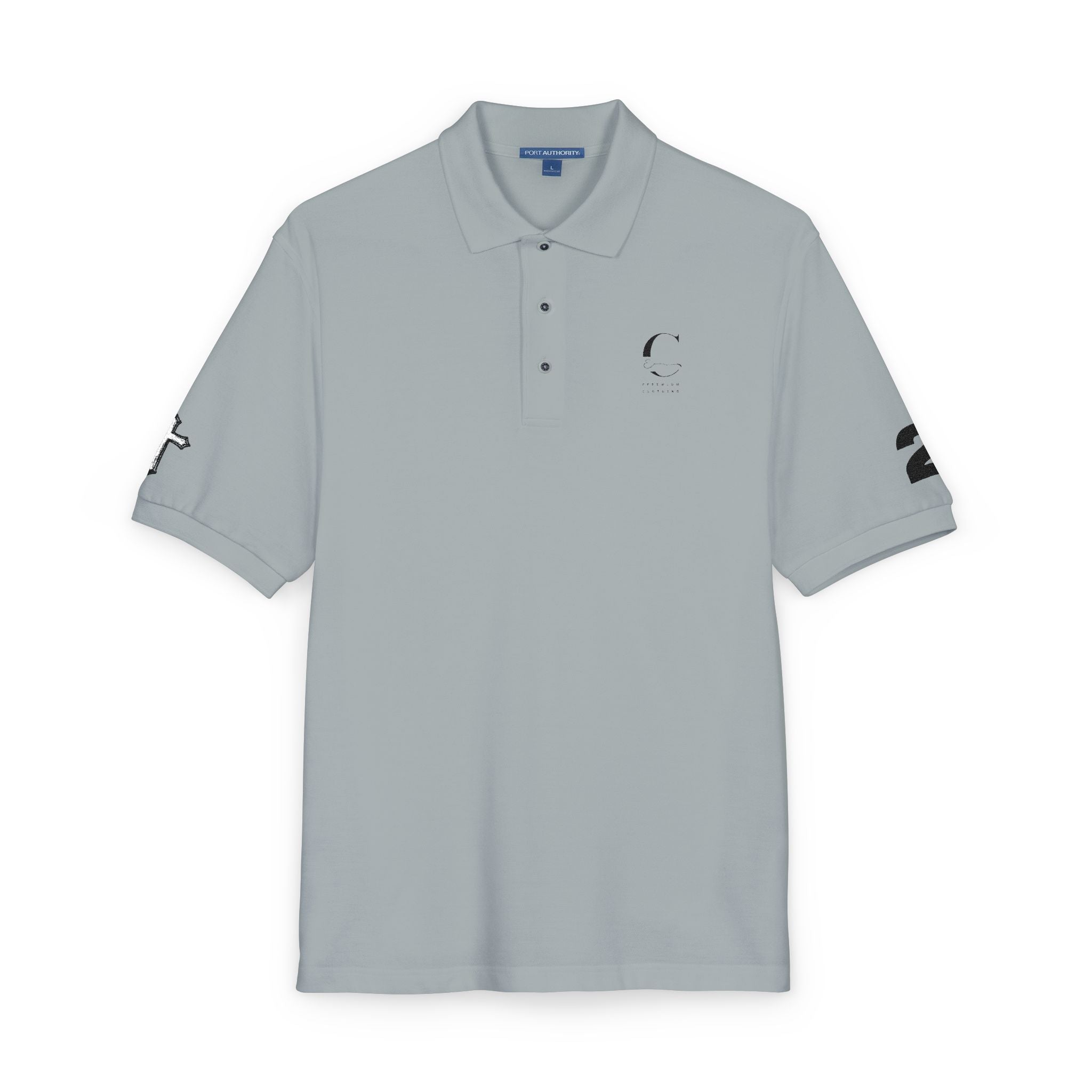 Embroidered Minimalist Polo Shirt — Subtle Logo & Sleeve Graphics