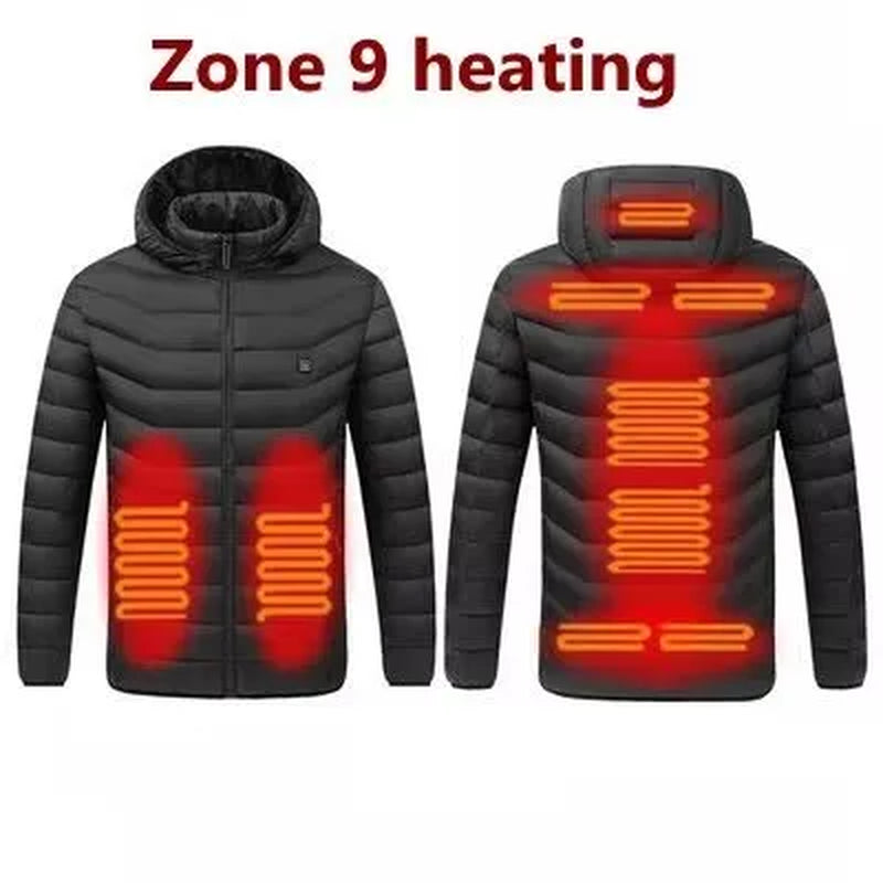 Men Heated Jacket USB Winter Outdoor Electric Heating Male Bobojaco Warm Sprots Thermal Coat Clothing Heatable Men'S Parka