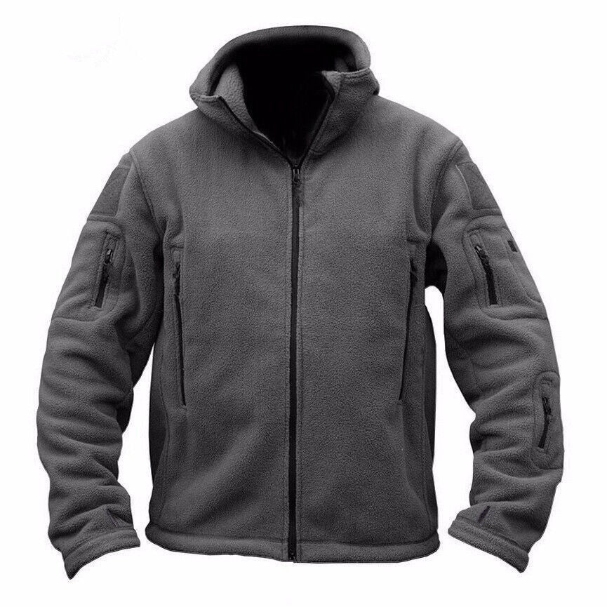 Men Casual Coat Tactical Recon Fleece Jacket Full Zip Army Hoodie Combat Hoody