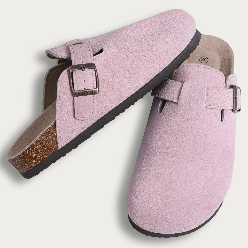 Cork Suede Mules Slippers for Women Fashion Men Clogs Shoes Classic Cork Antislip Outdoor Slippers with Arch Support