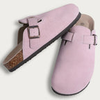 Cork Suede Mules Slippers for Women Fashion Men Clogs Shoes Classic Cork Antislip Outdoor Slippers with Arch Support